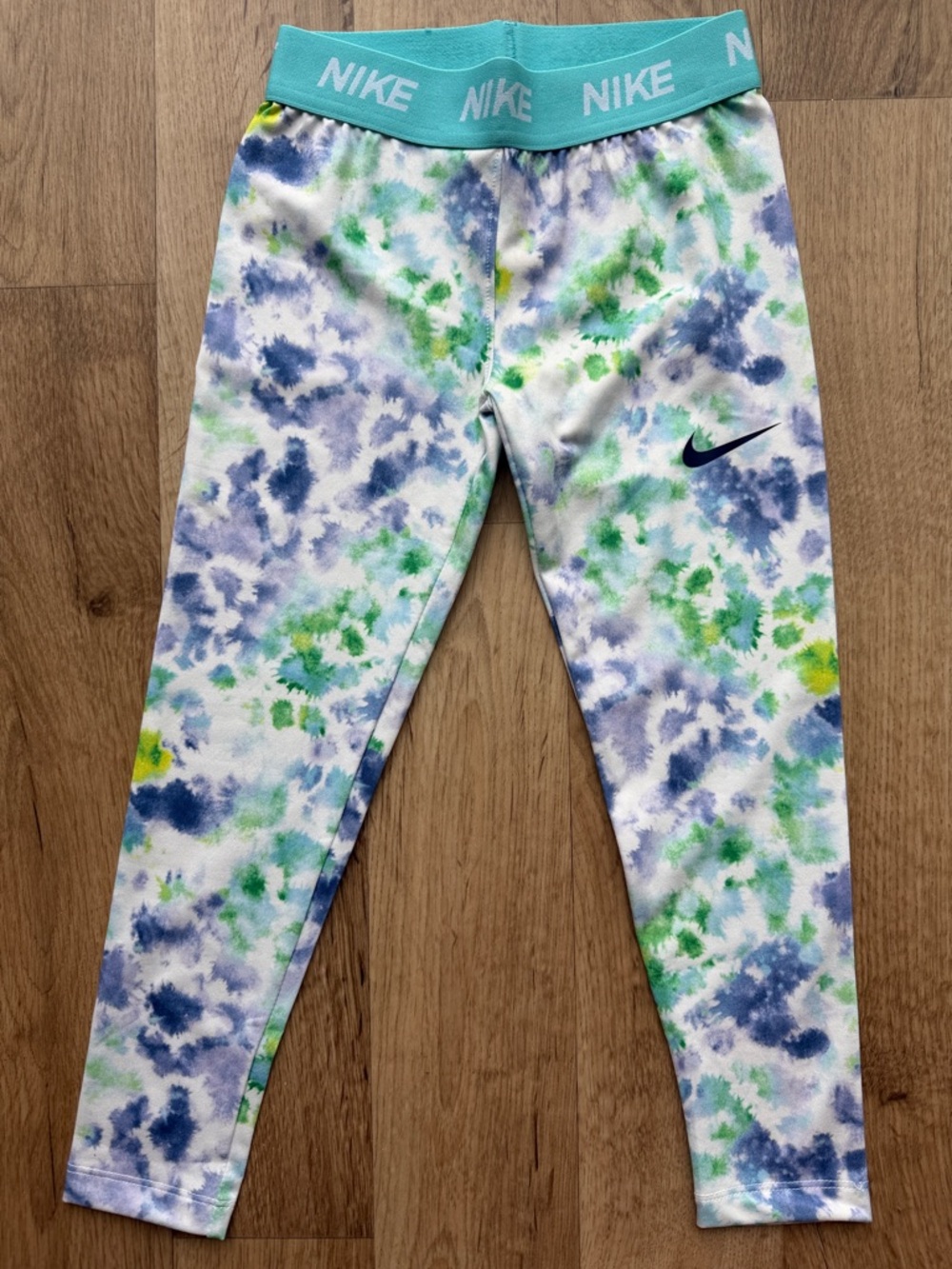 Nike Women’s Tie-Dye Leggings in Aqua, Blue & Green